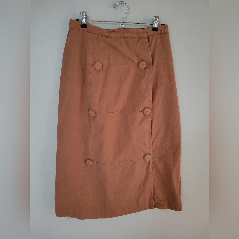 Vintage midi skirt with front buttons